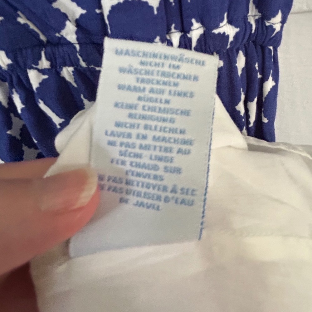 Boden Blue White Geometric Sleeveless Pocket Dress Size 8 - Picture 10 of 10